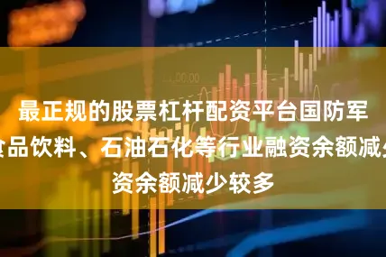 最正规的股票杠杆配资平台国防军工、食品饮料、石油石化等行业融资余额减少较多